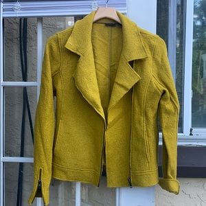 Mustard moto style wool jacket